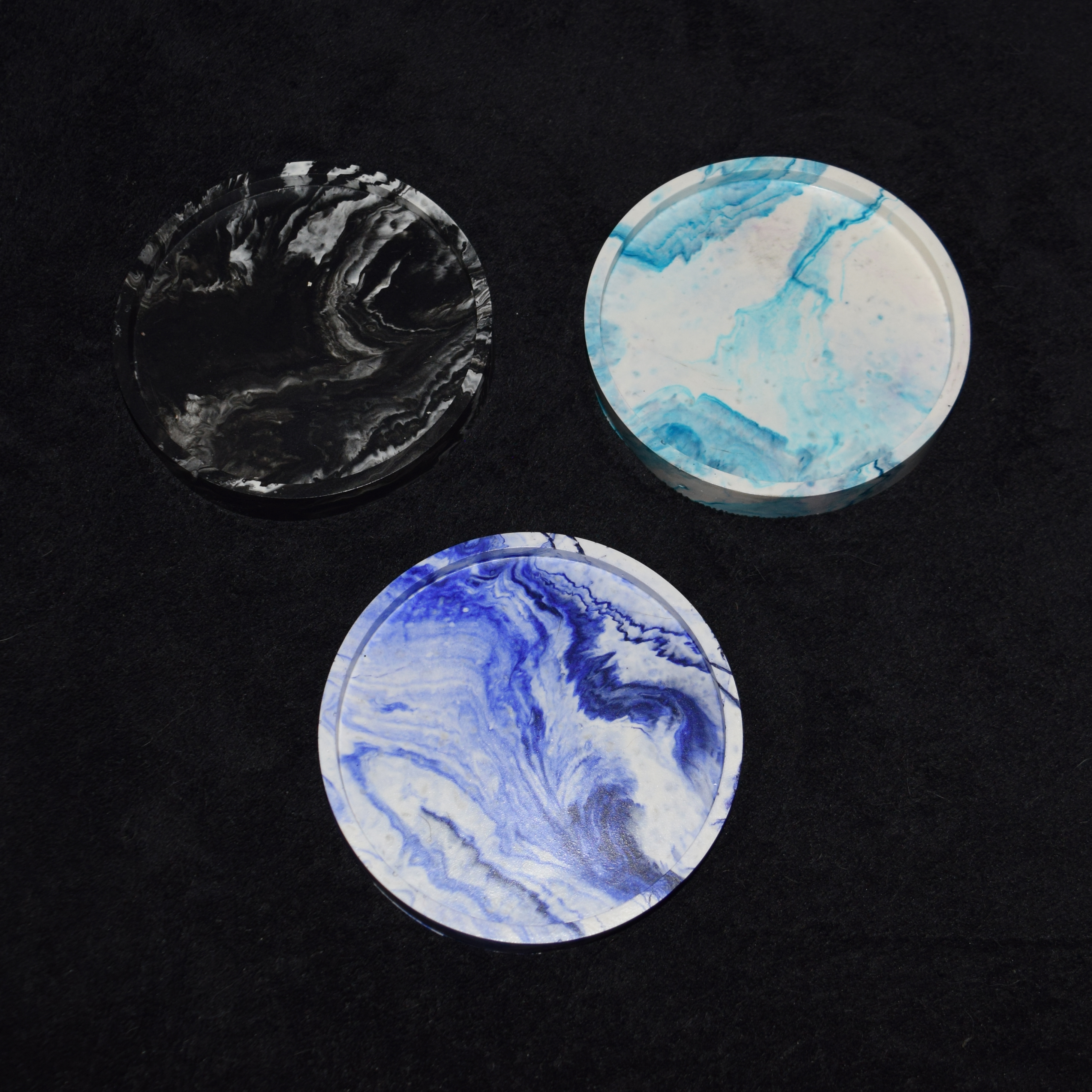 Kerzen-Untersetzer Kreis marmoriert