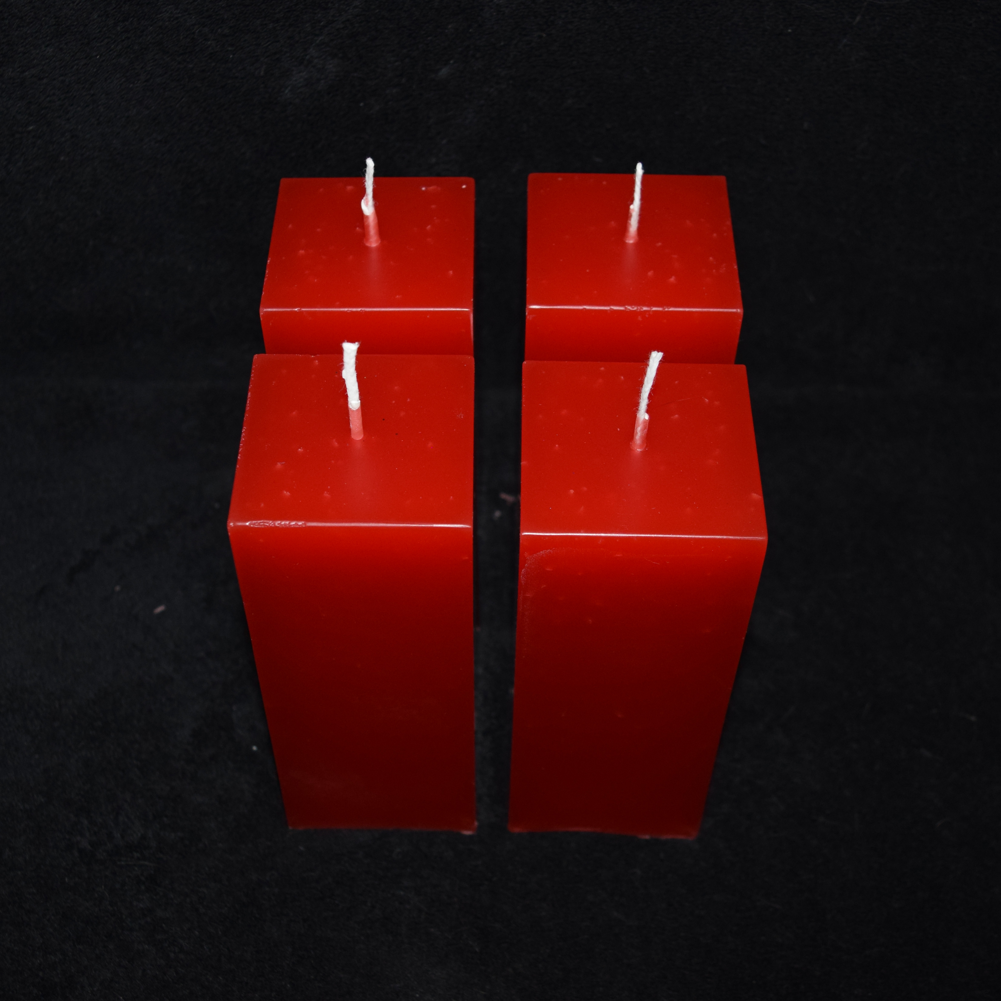 Kerzen-Arrangement Quader 4er-Set einfarbig