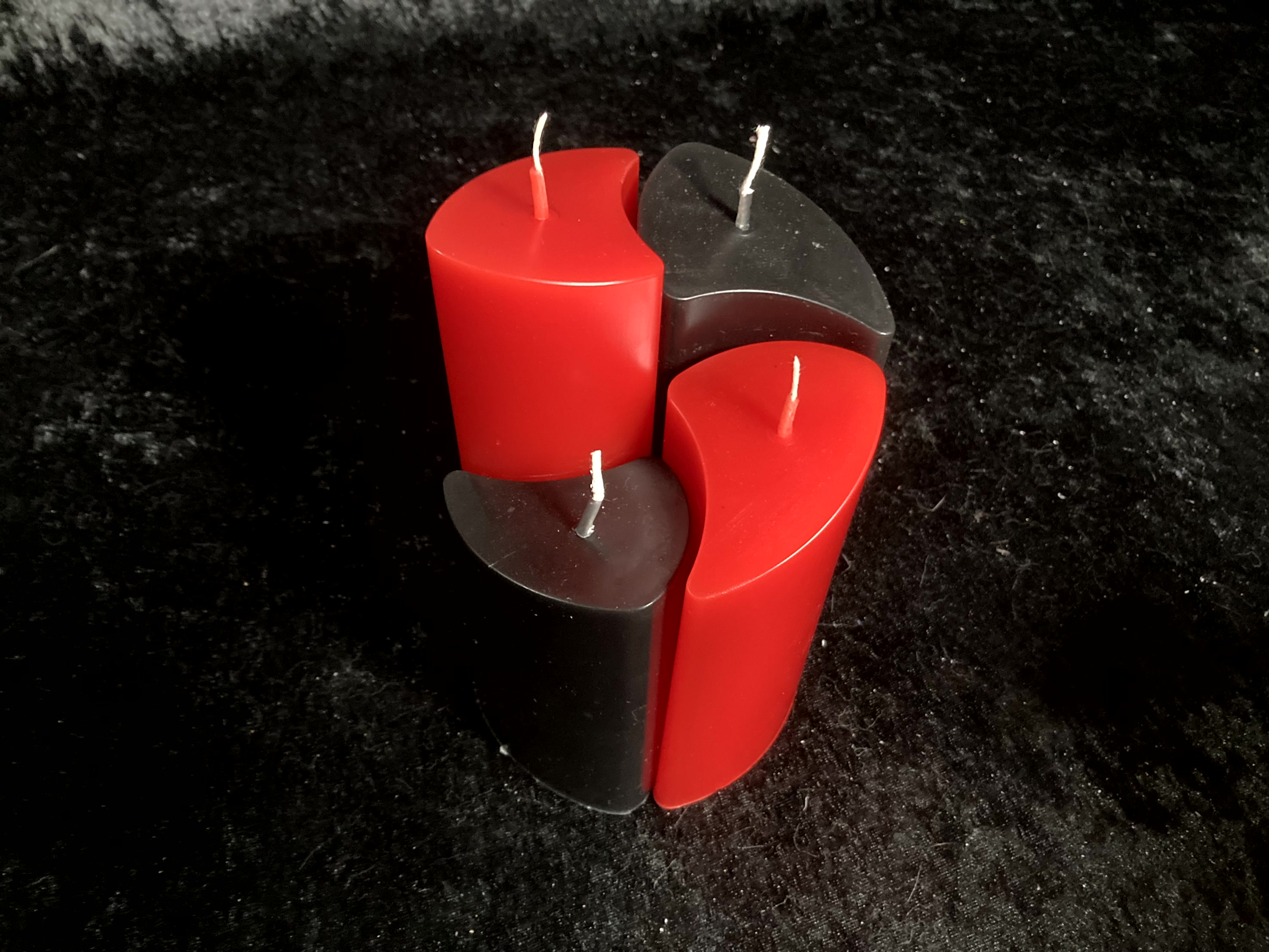 Kerzen-Arrangement rund 4er-Set zweifarbig