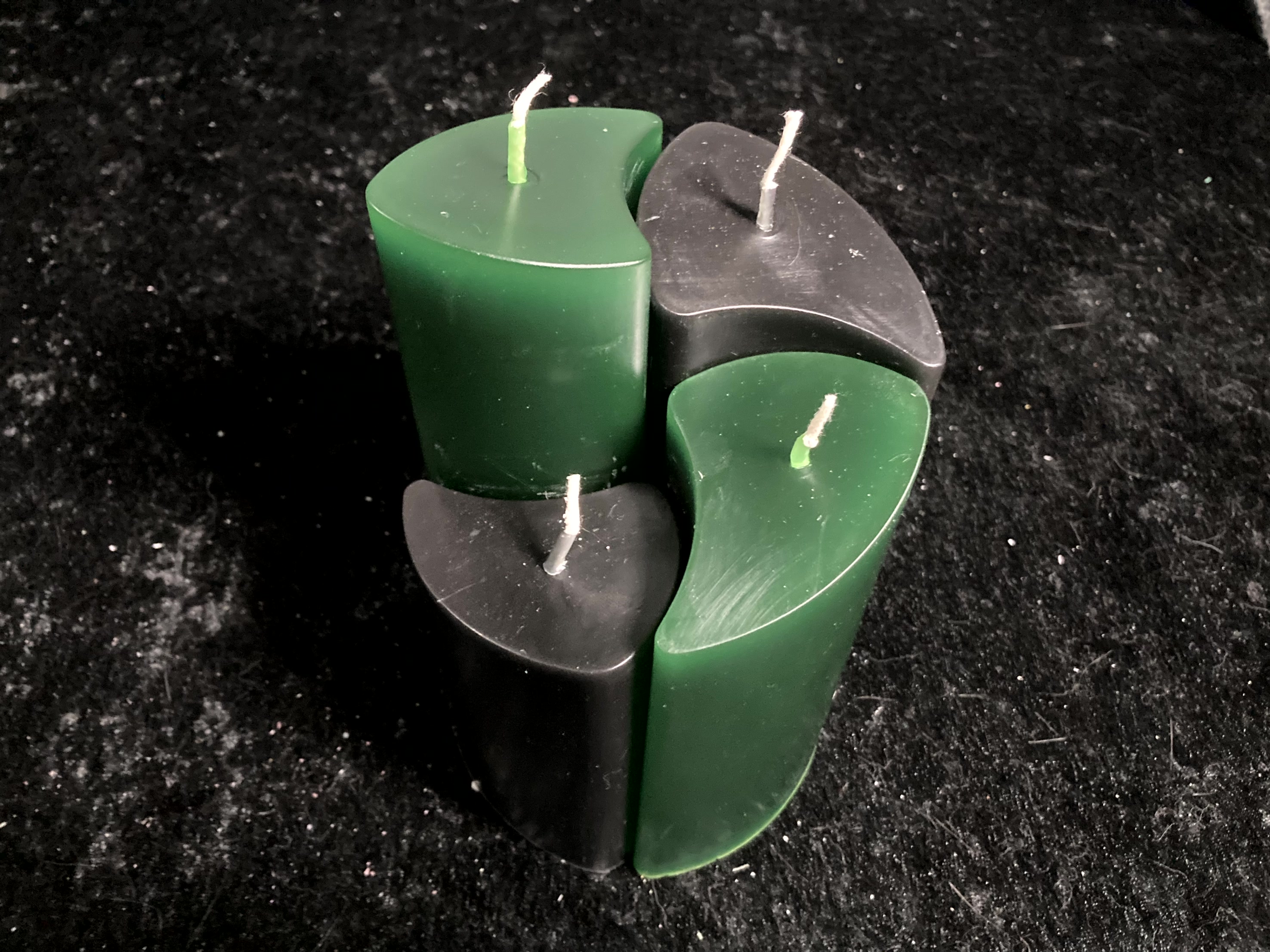 Kerzen-Arrangement rund 4er-Set zweifarbig