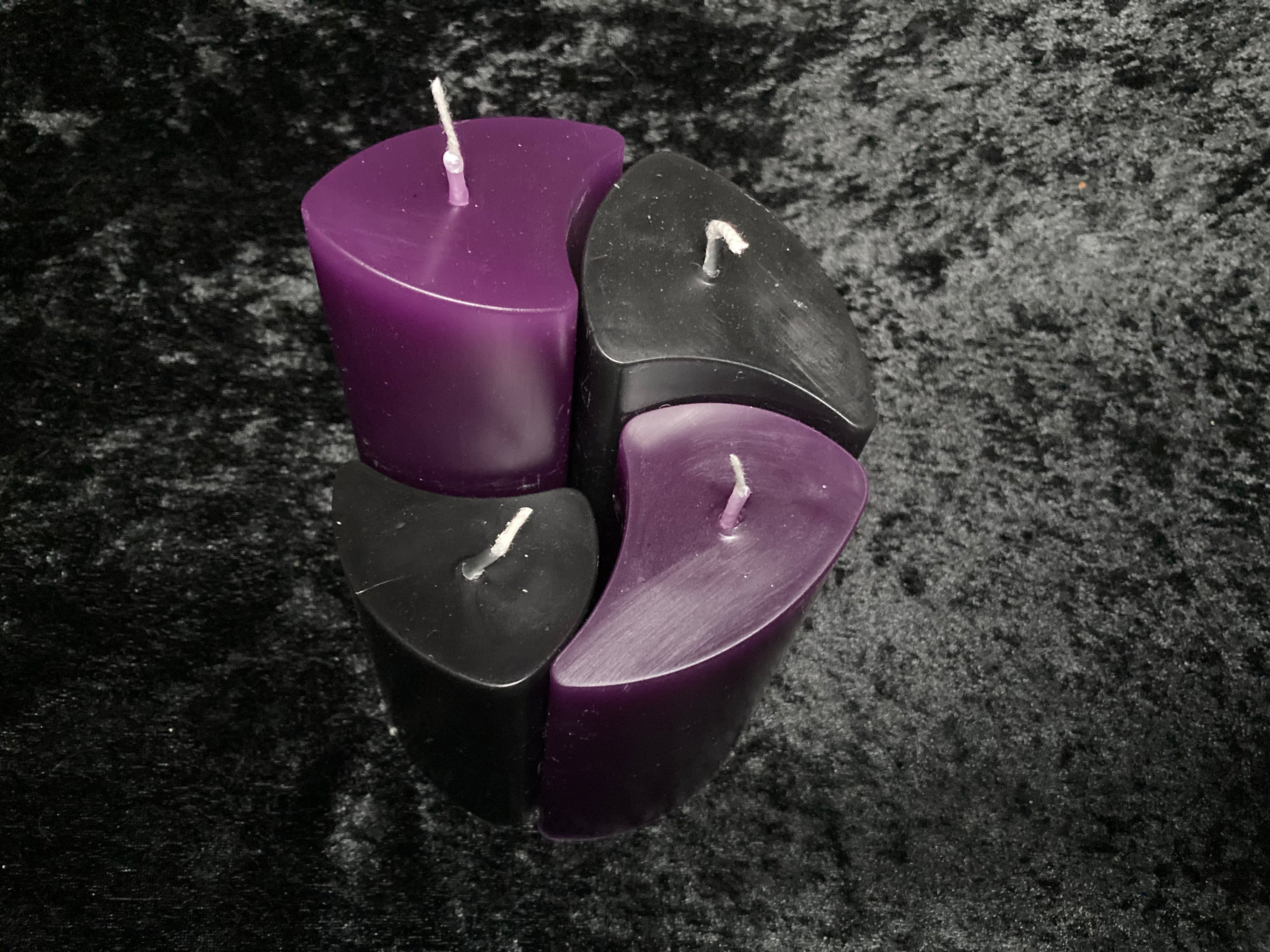 Kerzen-Arrangement rund 4er-Set zweifarbig