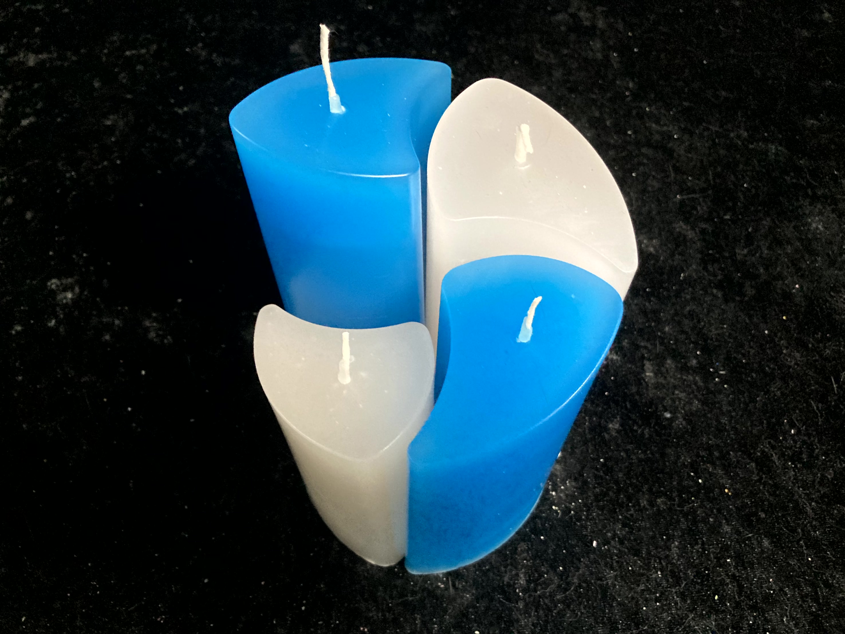 Kerzen-Arrangement rund 4er-Set zweifarbig