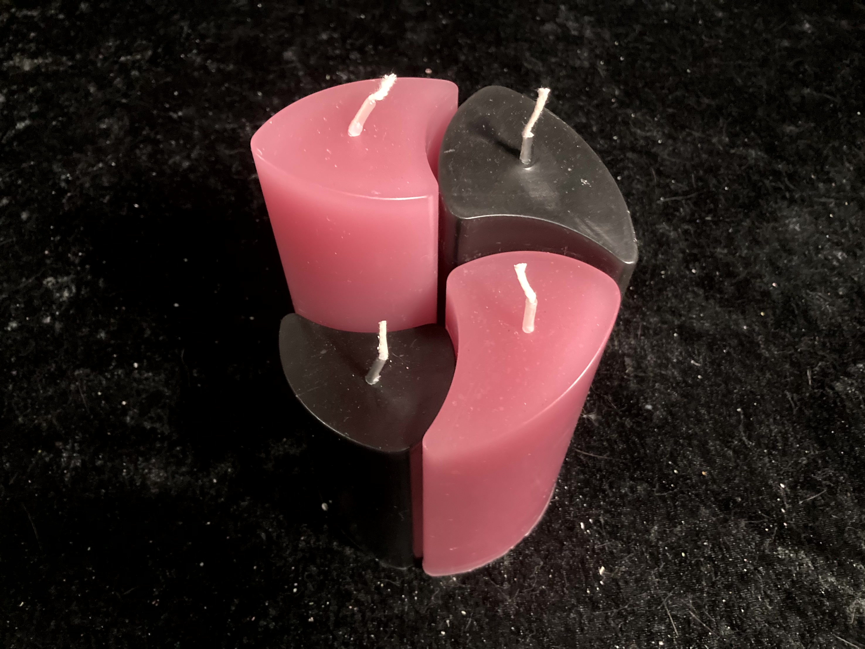 Kerzen-Arrangement rund 4er-Set zweifarbig