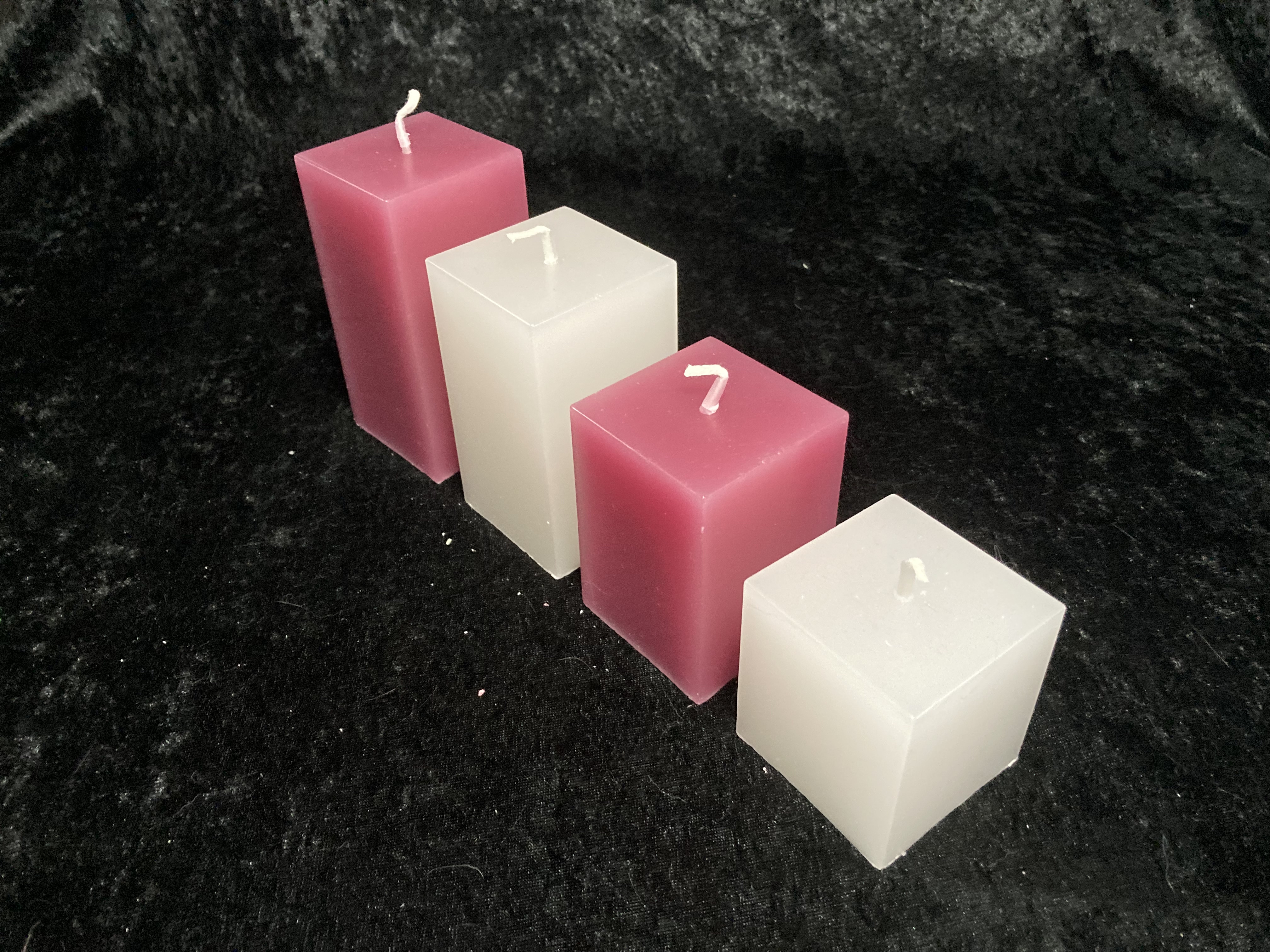 Kerzen-Arrangement Treppe 4er-Set zweifarbig