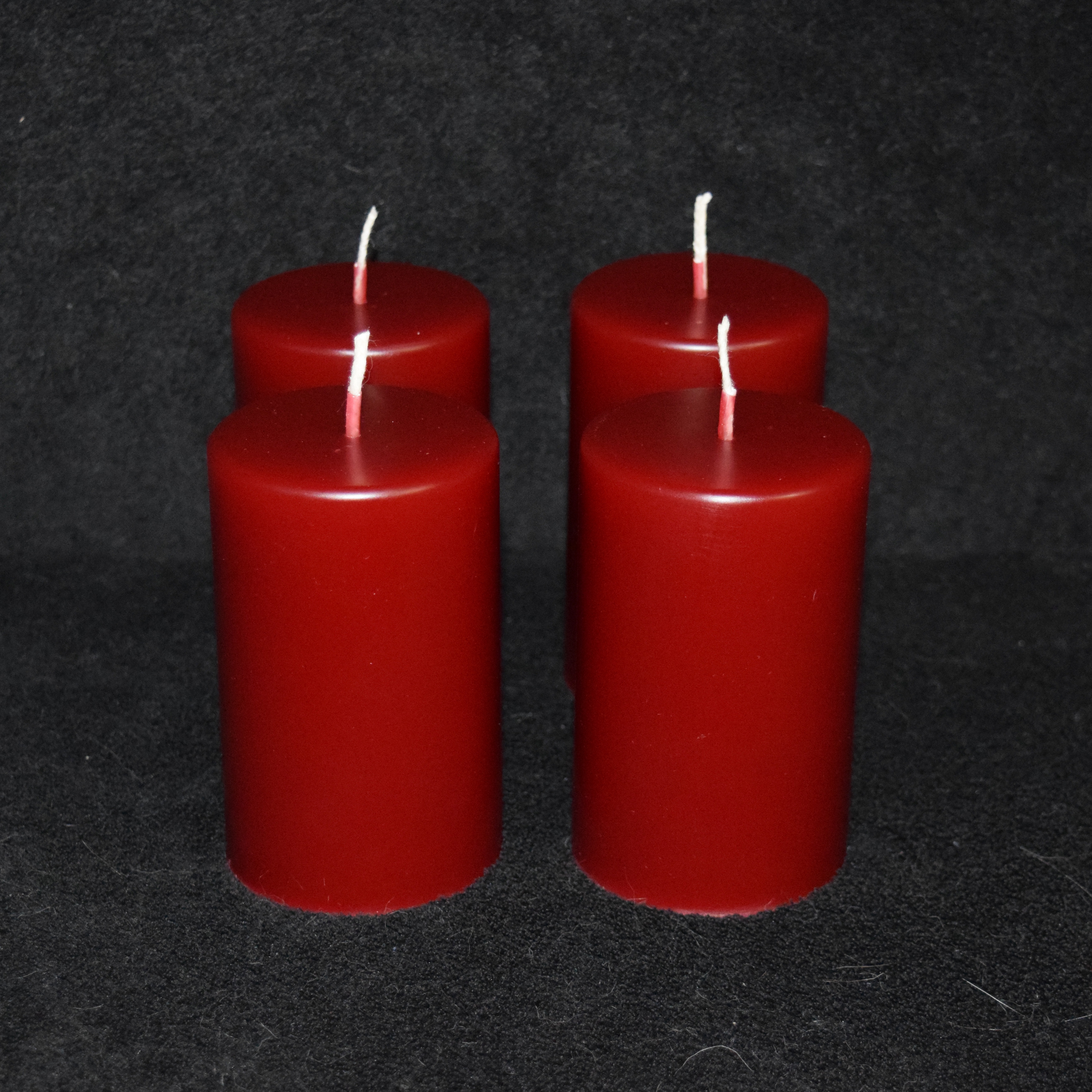 Adventskerzen 4er-Set Stumpen flach einfarbig