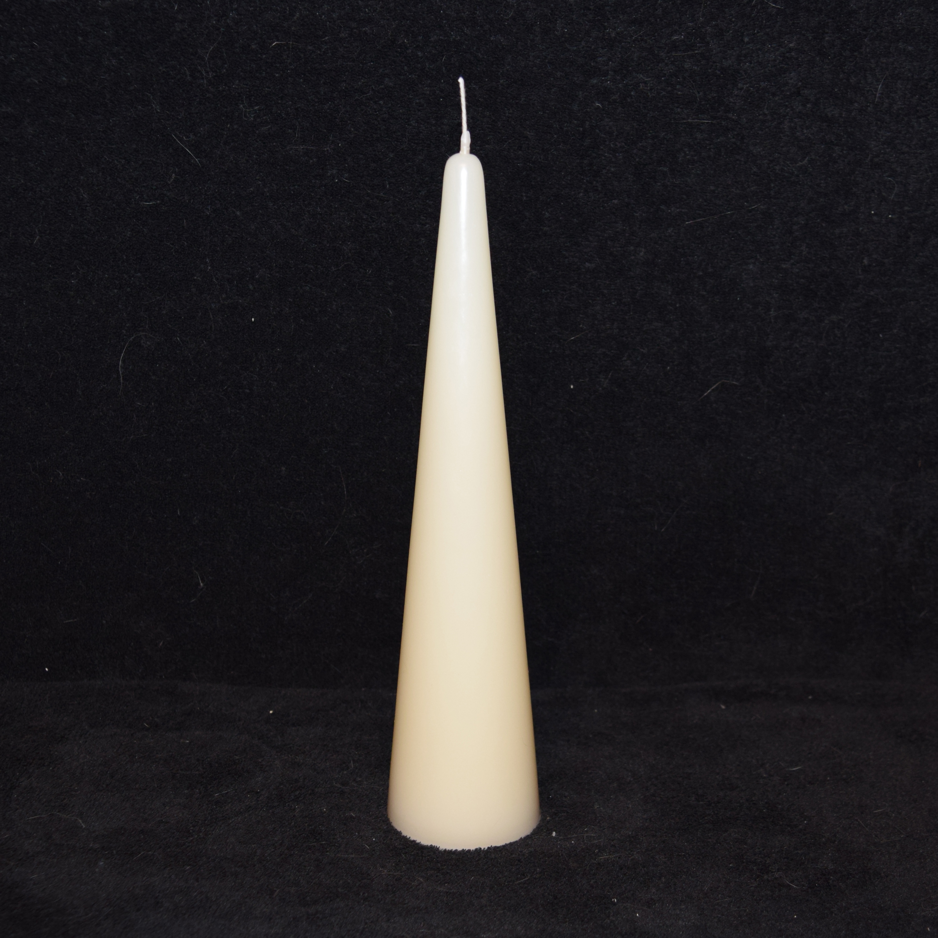 Große Kegel-Kerze einfarbig in 3 Größen - Kerzenfarbe: creme | Größe: 30 cm