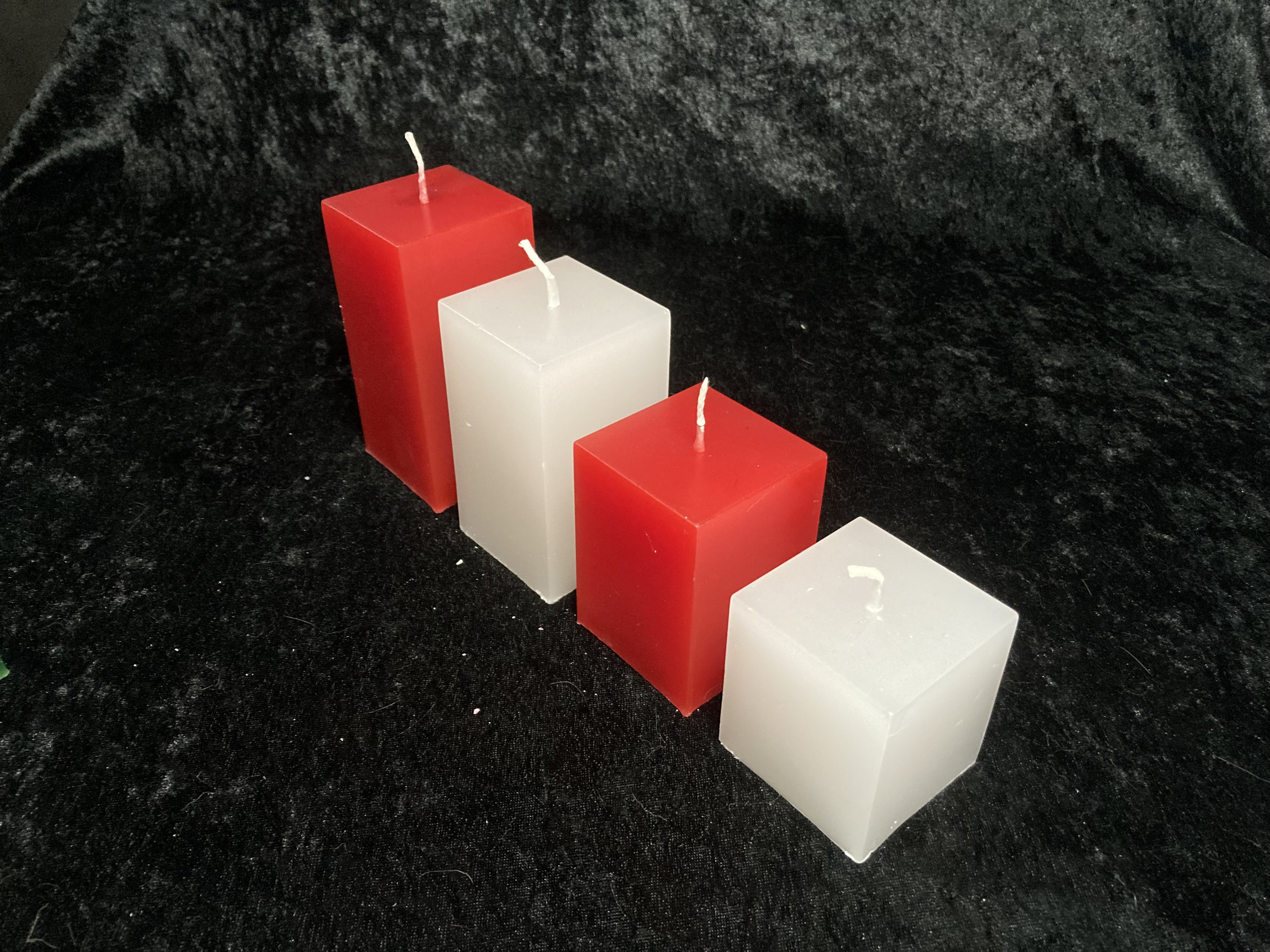 Kerzen-Arrangement Treppe 4er-Set zweifarbig