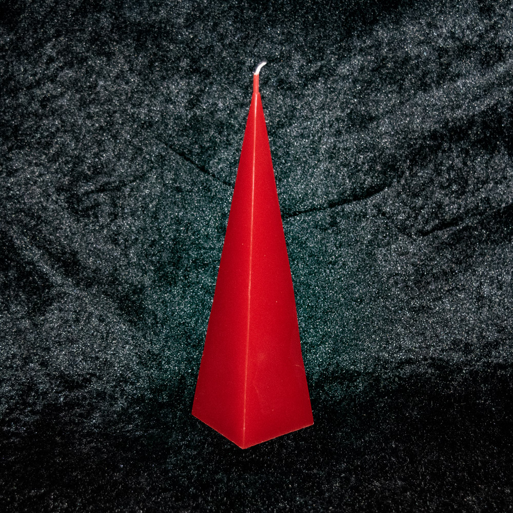 Pyramiden-Kerze einfarbig - Kerzenfarbe: hellrot