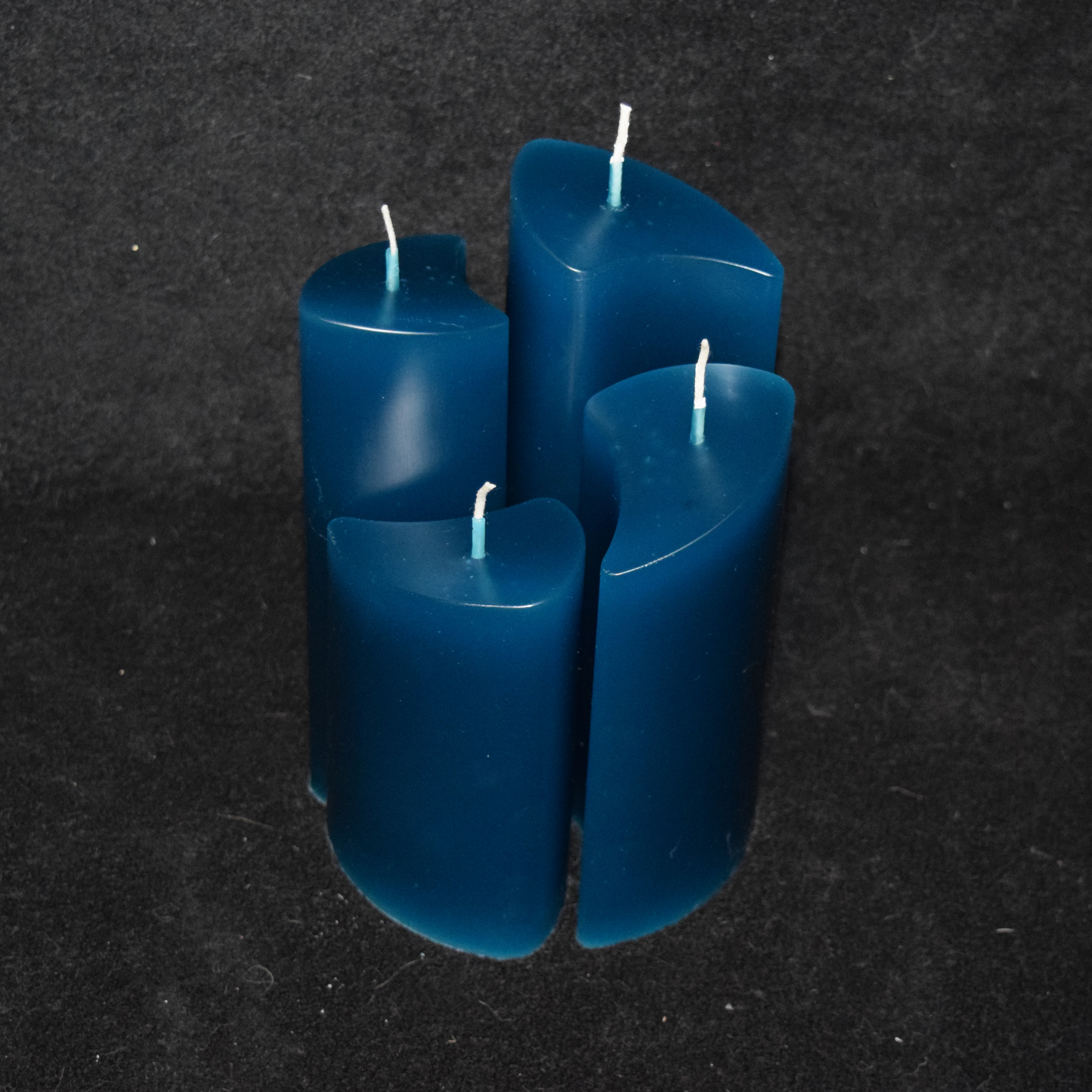 Kerzen-Arrangement rund 4er-Set einfarbig