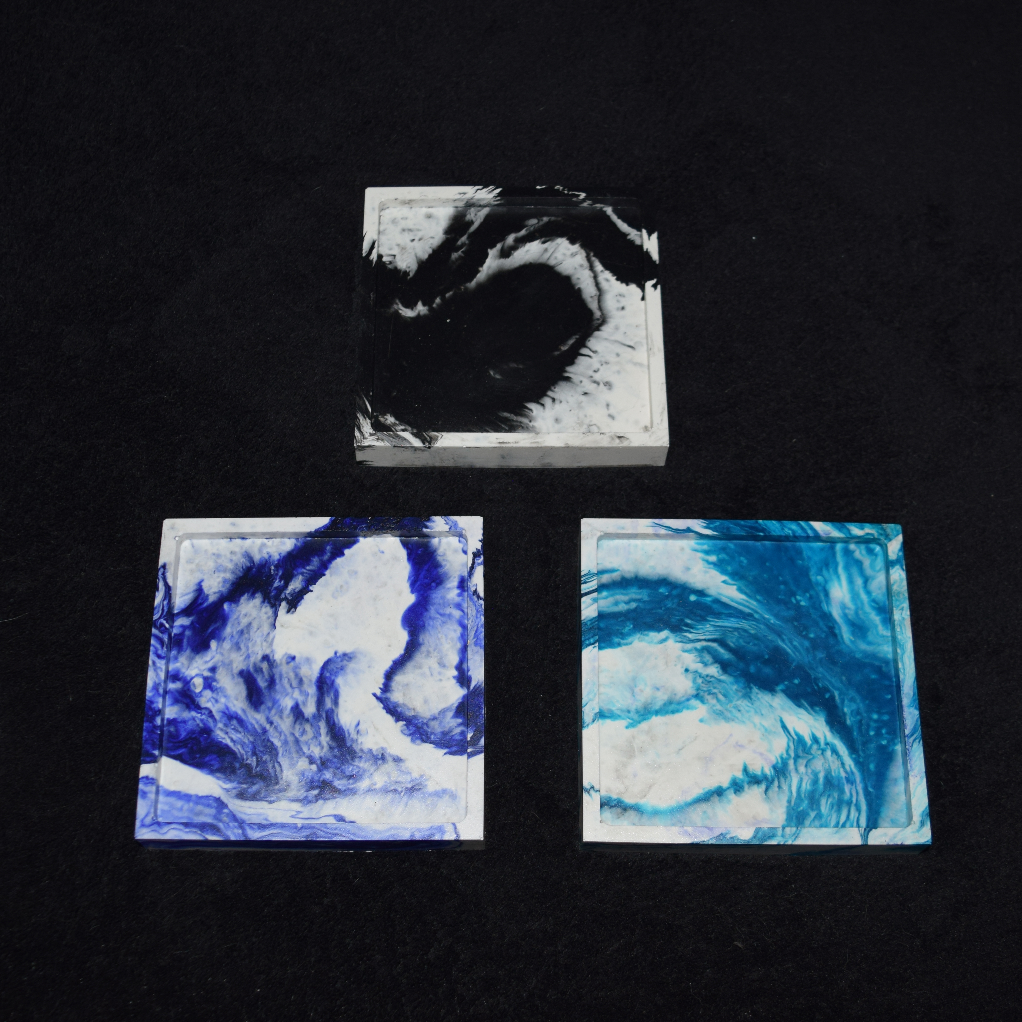 Kerzen-Untersetzer Quadrat marmoriert