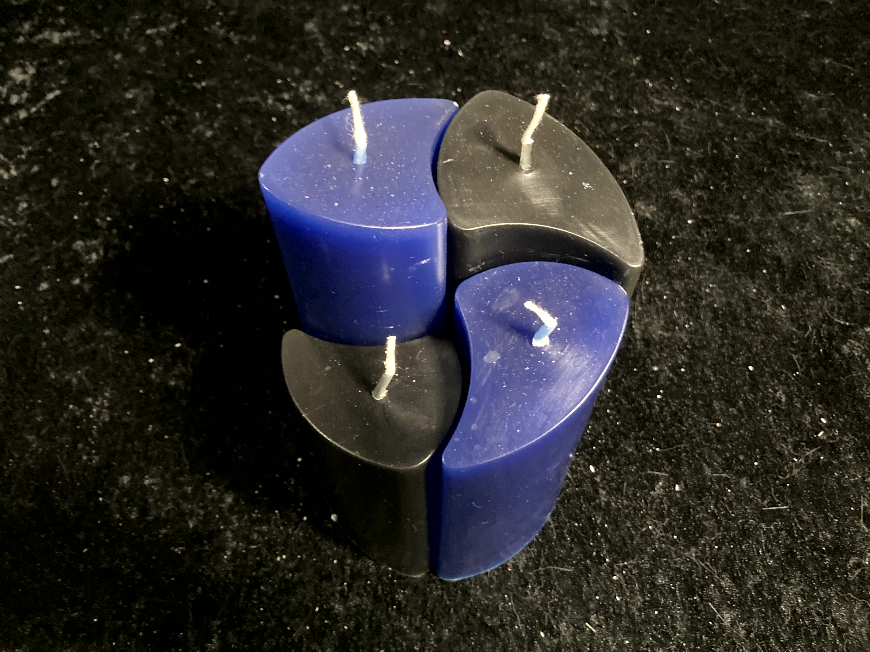 Kerzen-Arrangement rund 4er-Set zweifarbig