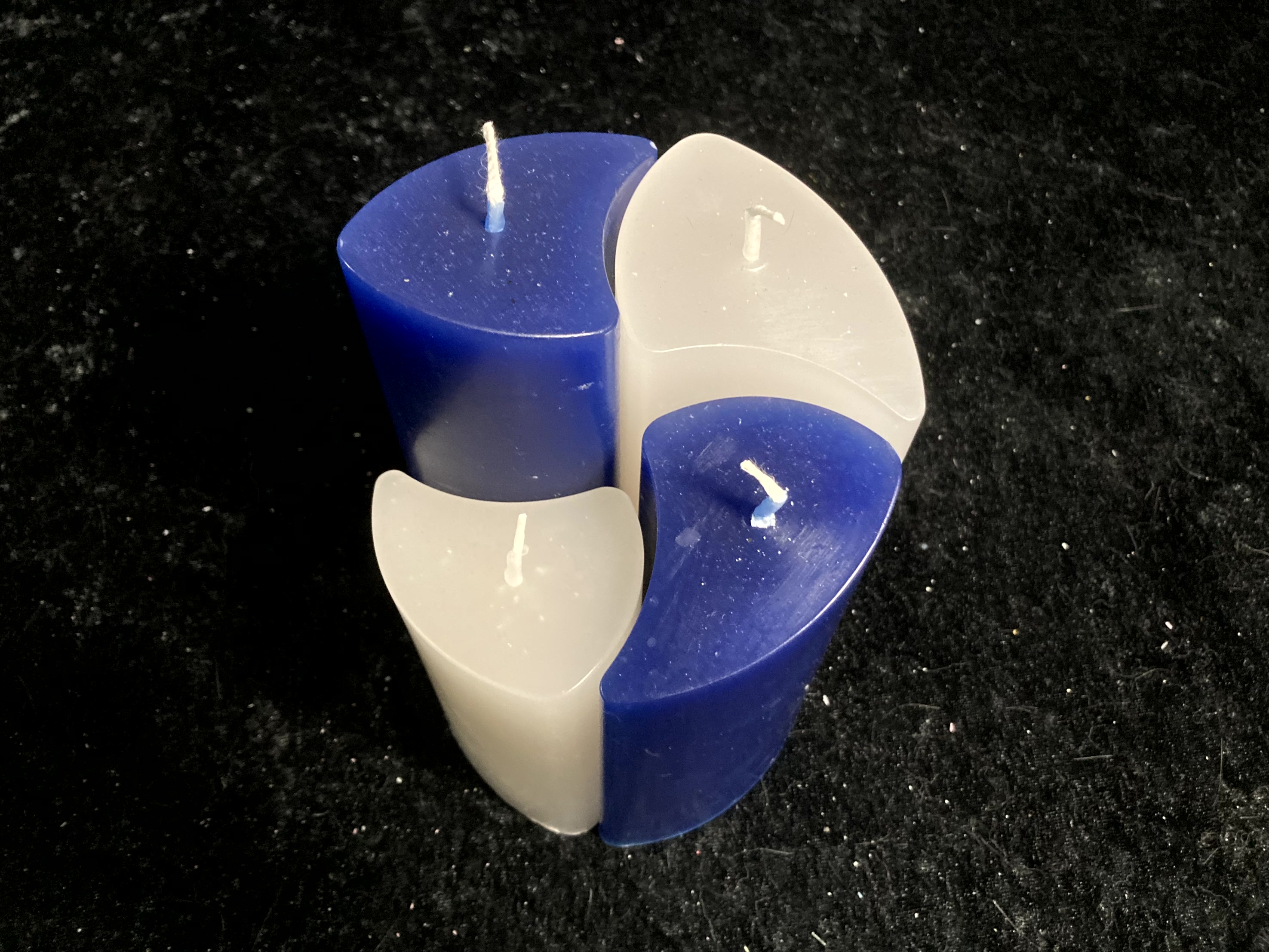 Kerzen-Arrangement rund 4er-Set zweifarbig