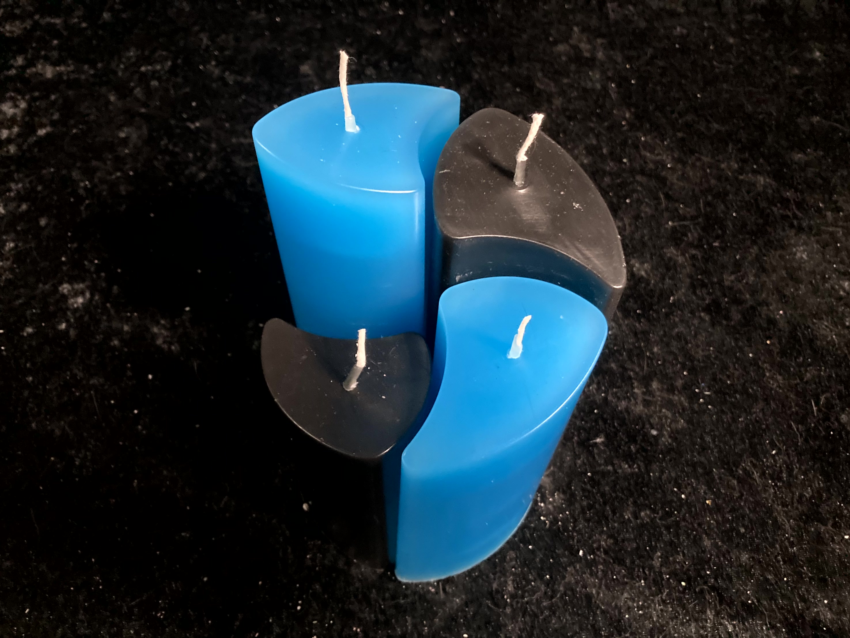 Kerzen-Arrangement rund 4er-Set zweifarbig