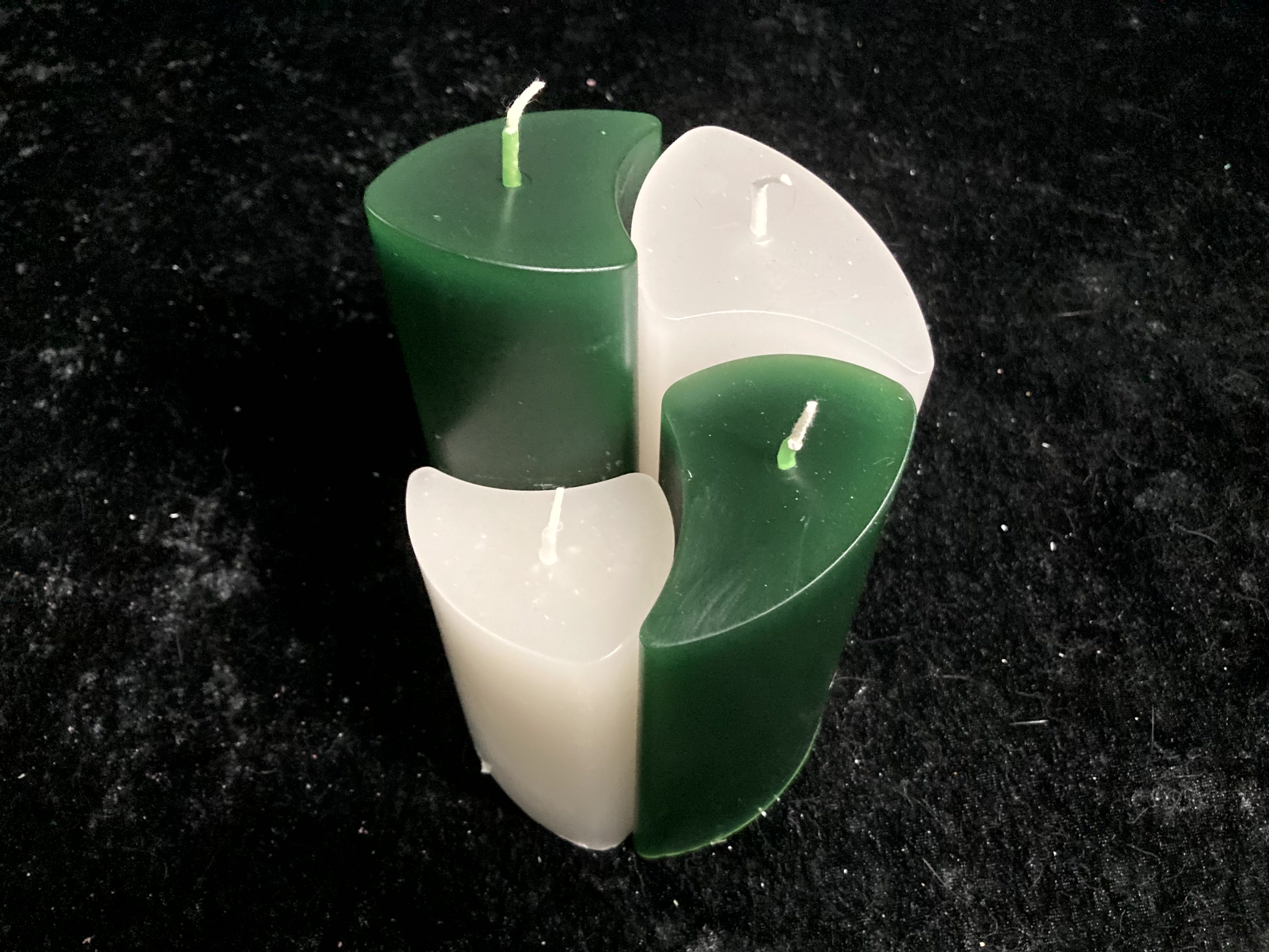 Kerzen-Arrangement rund 4er-Set zweifarbig