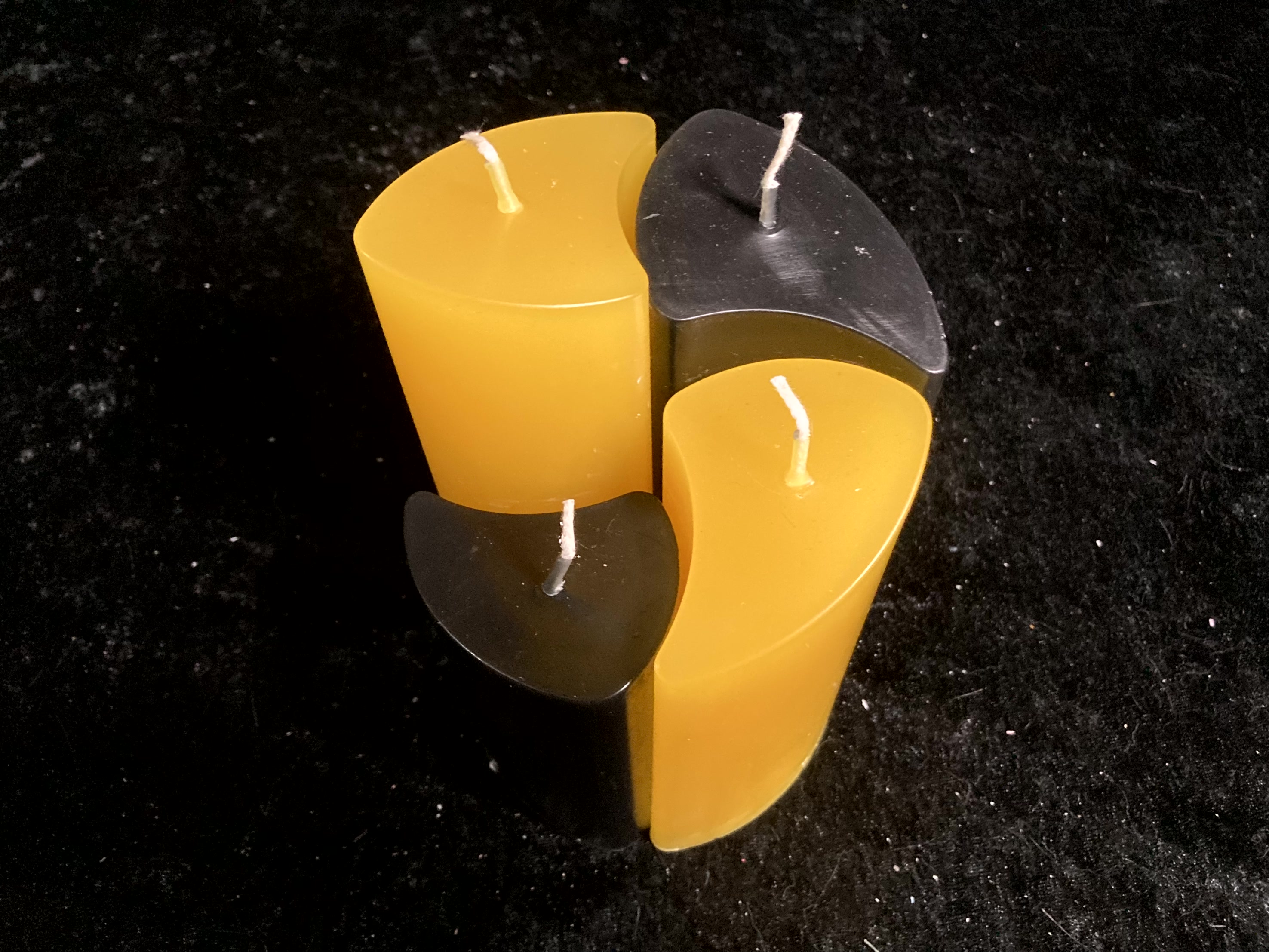 Kerzen-Arrangement rund 4er-Set zweifarbig