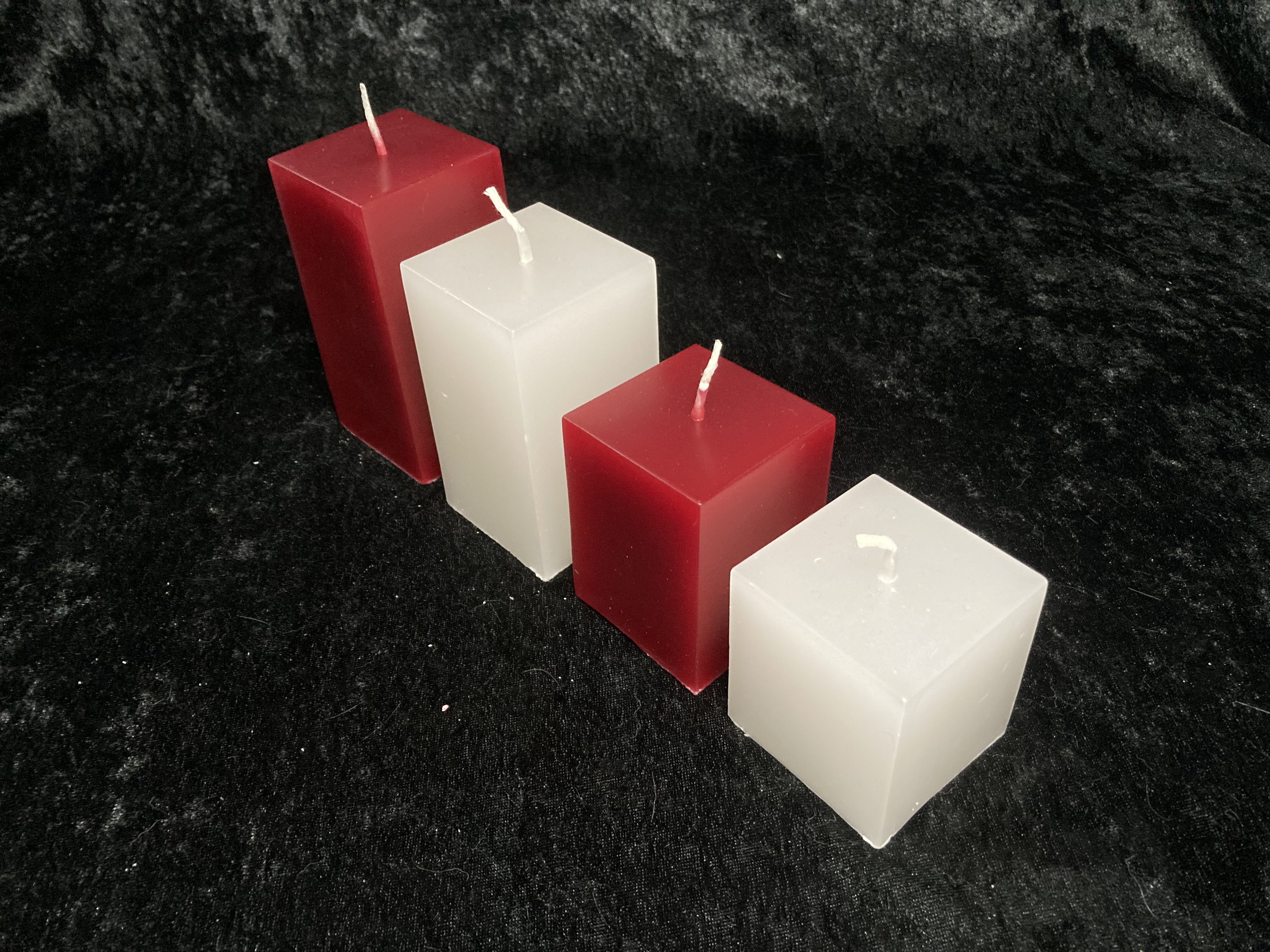 Kerzen-Arrangement Treppe 4er-Set zweifarbig