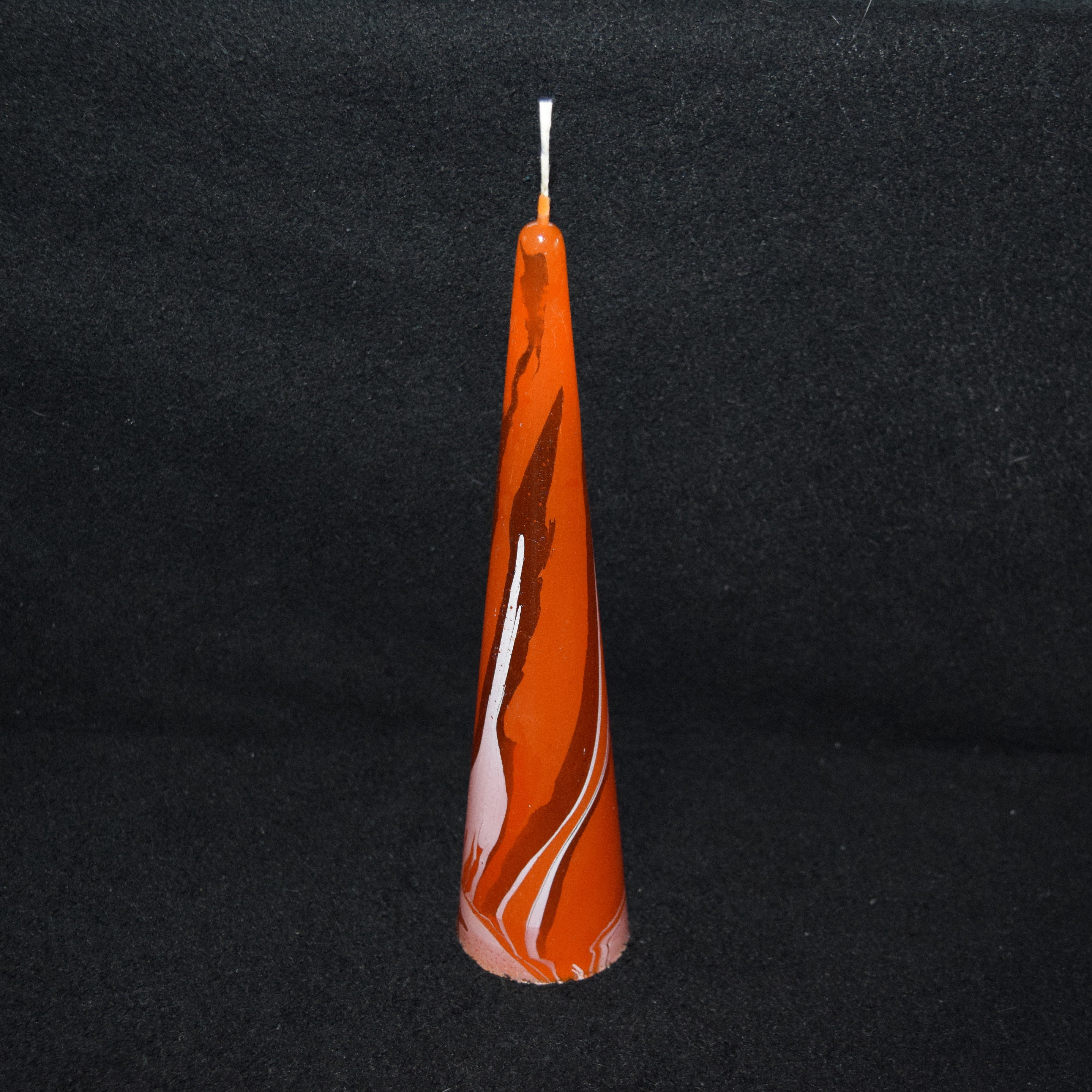 Große Kegel-Kerze marmoriert