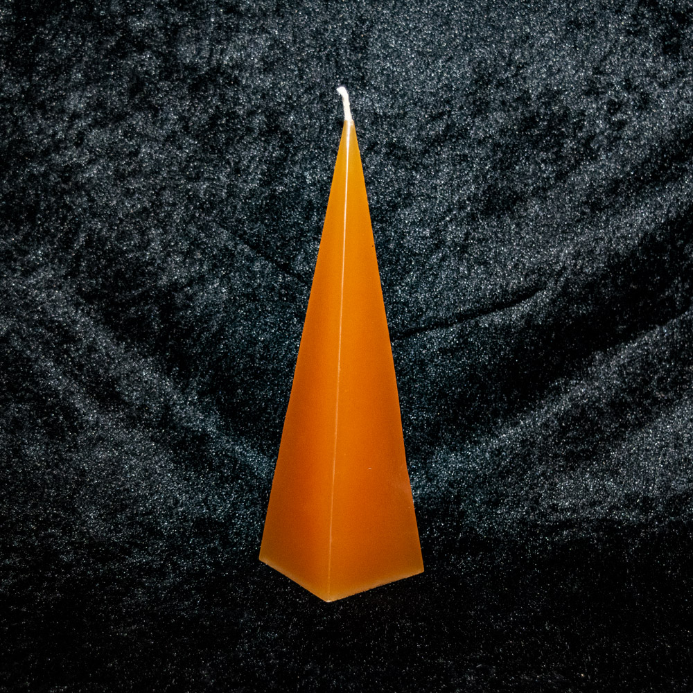 Pyramiden-Kerze einfarbig - Kerzenfarbe: orange