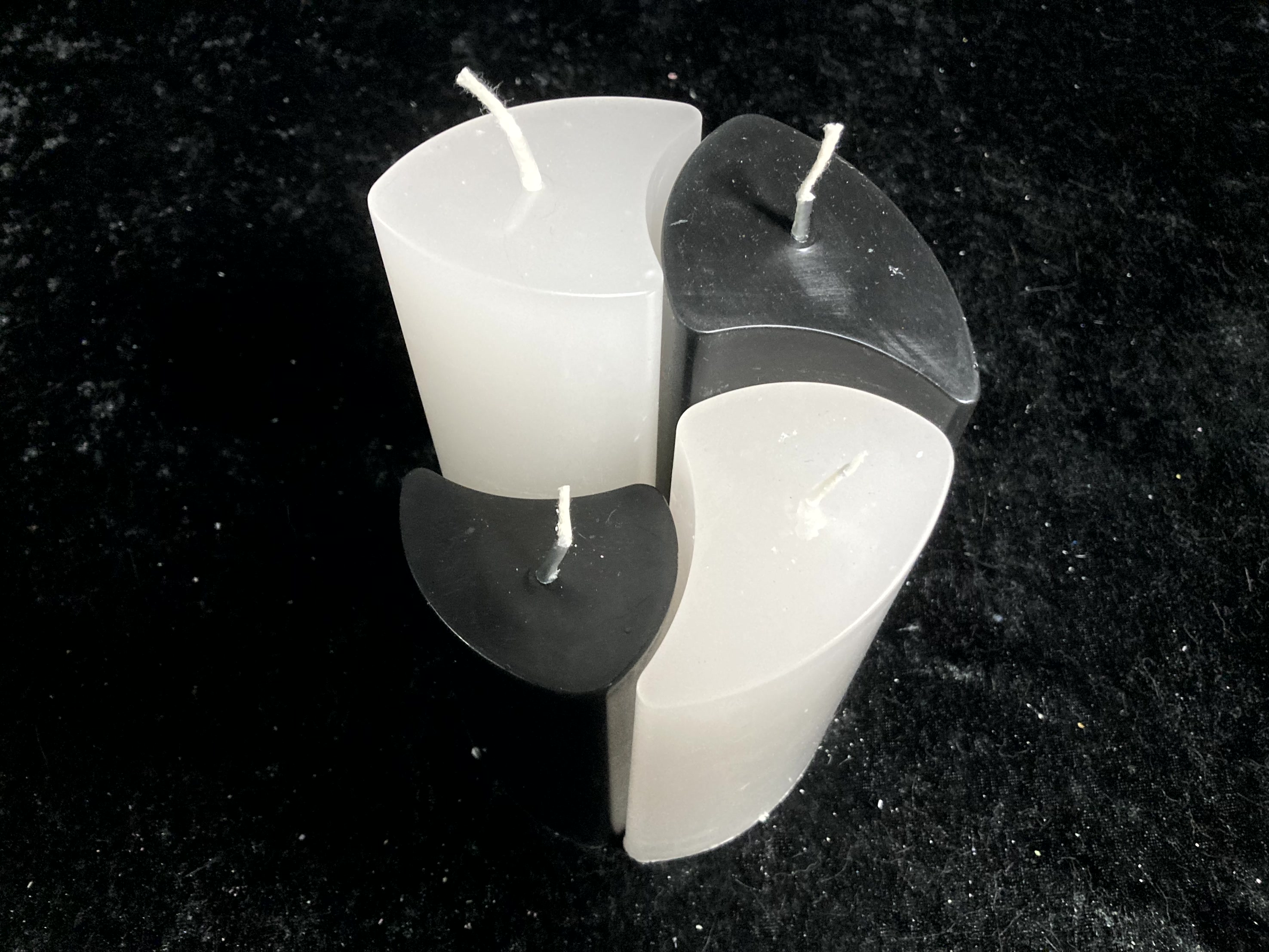 Kerzen-Arrangement rund 4er-Set zweifarbig