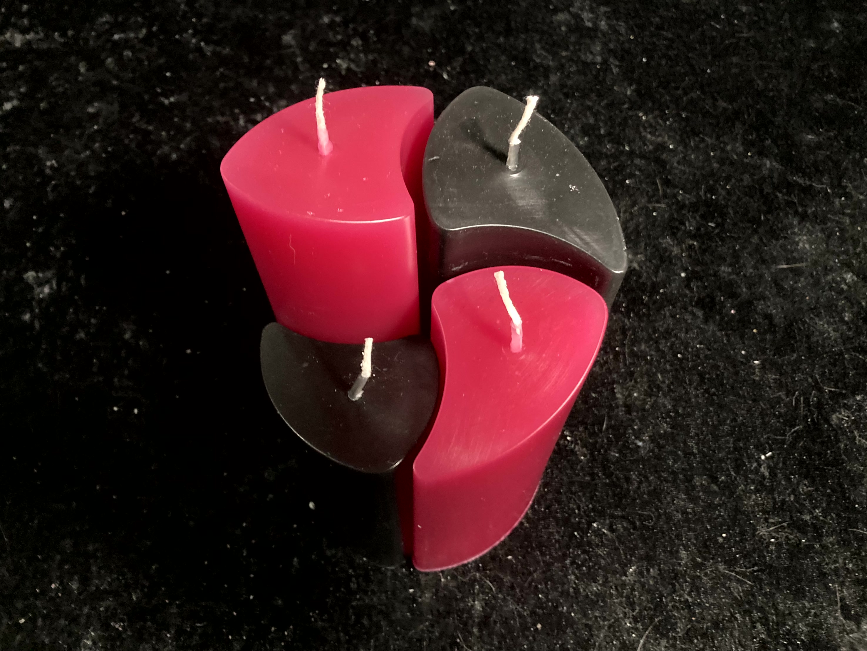 Kerzen-Arrangement rund 4er-Set zweifarbig