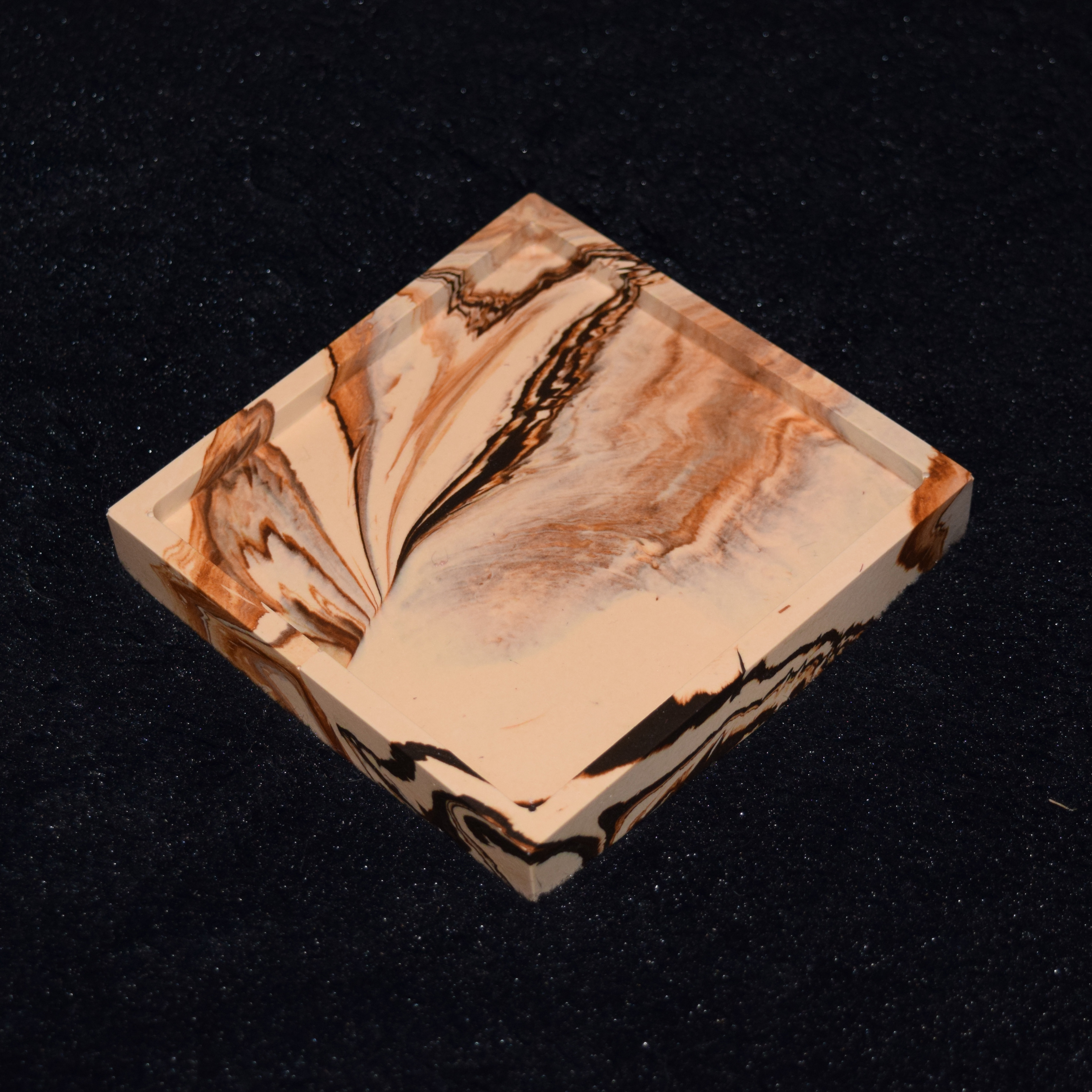 Kerzen-Untersetzer Quadrat marmoriert