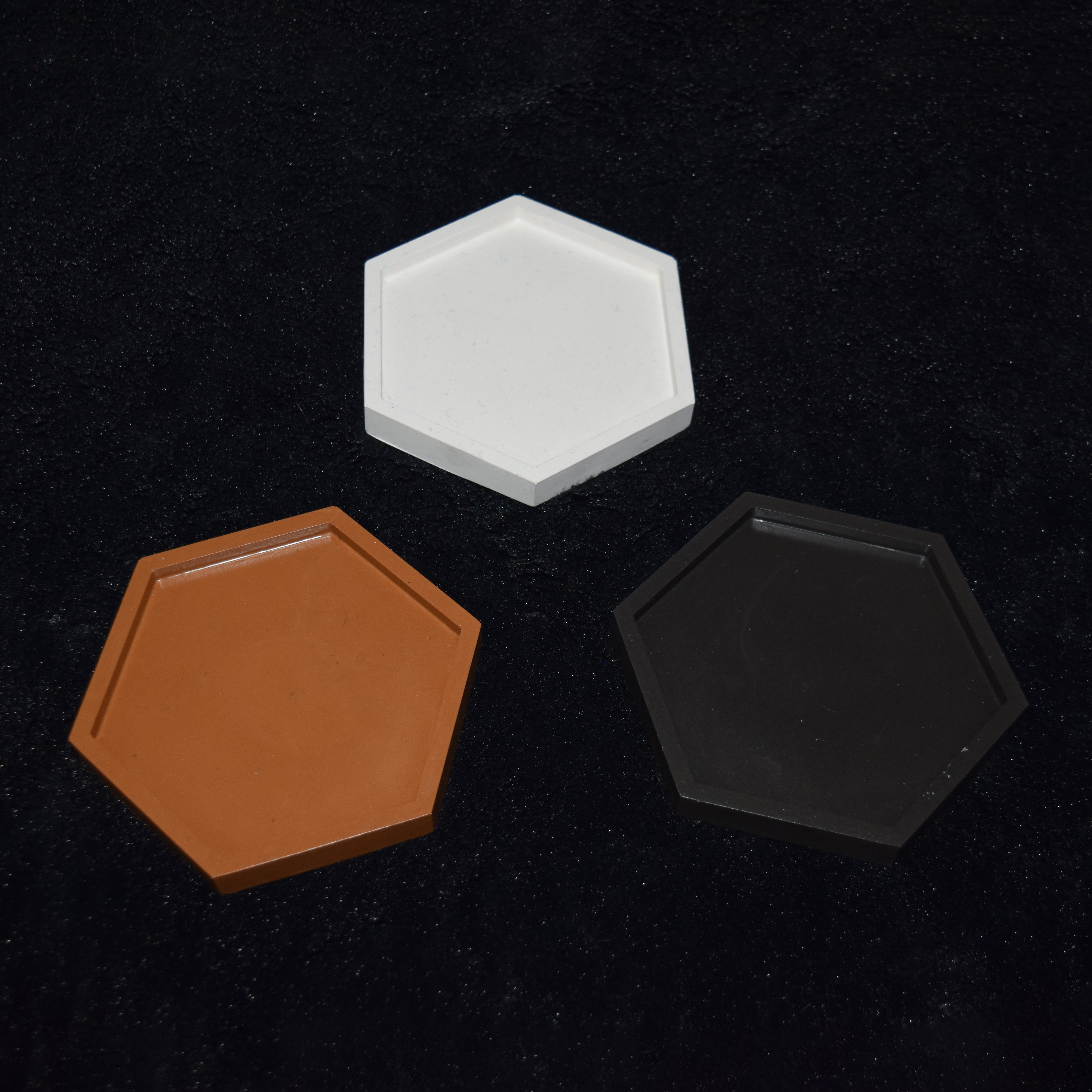 Kerzen-Untersetzer Hexagon einfarbig