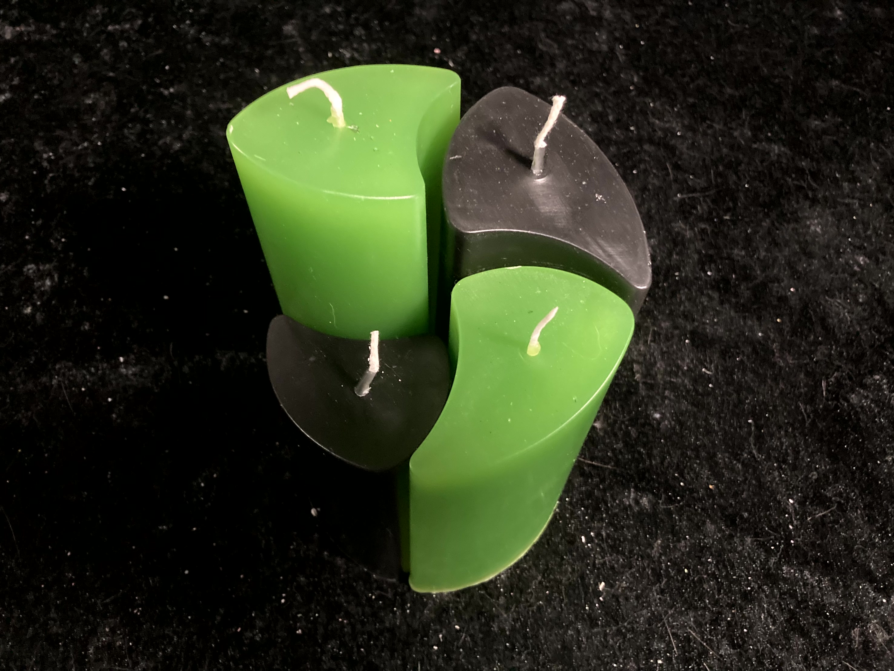 Kerzen-Arrangement rund 4er-Set zweifarbig