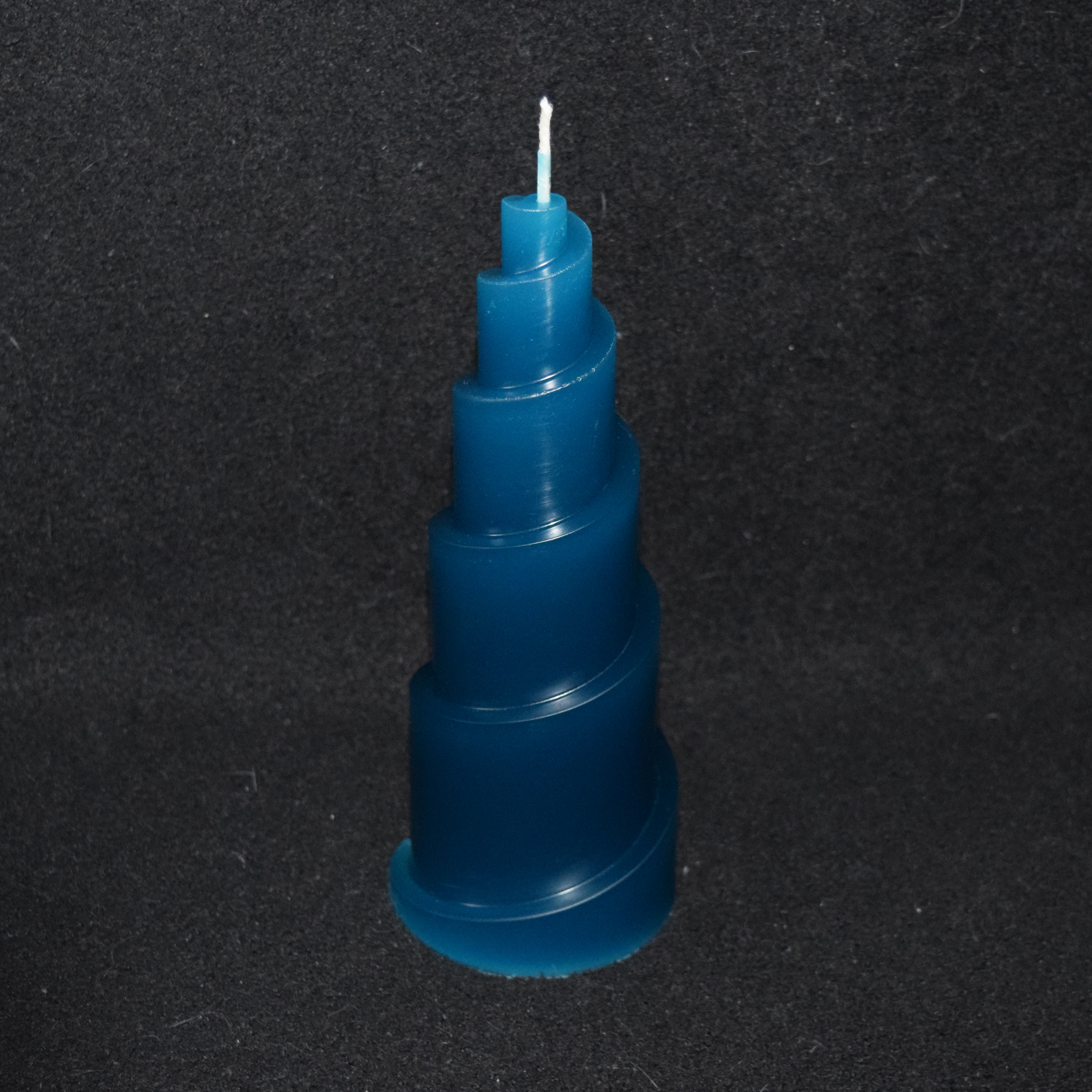 Spiralpyramide-Kerze einfarbig - Kerzenfarbe: petrol