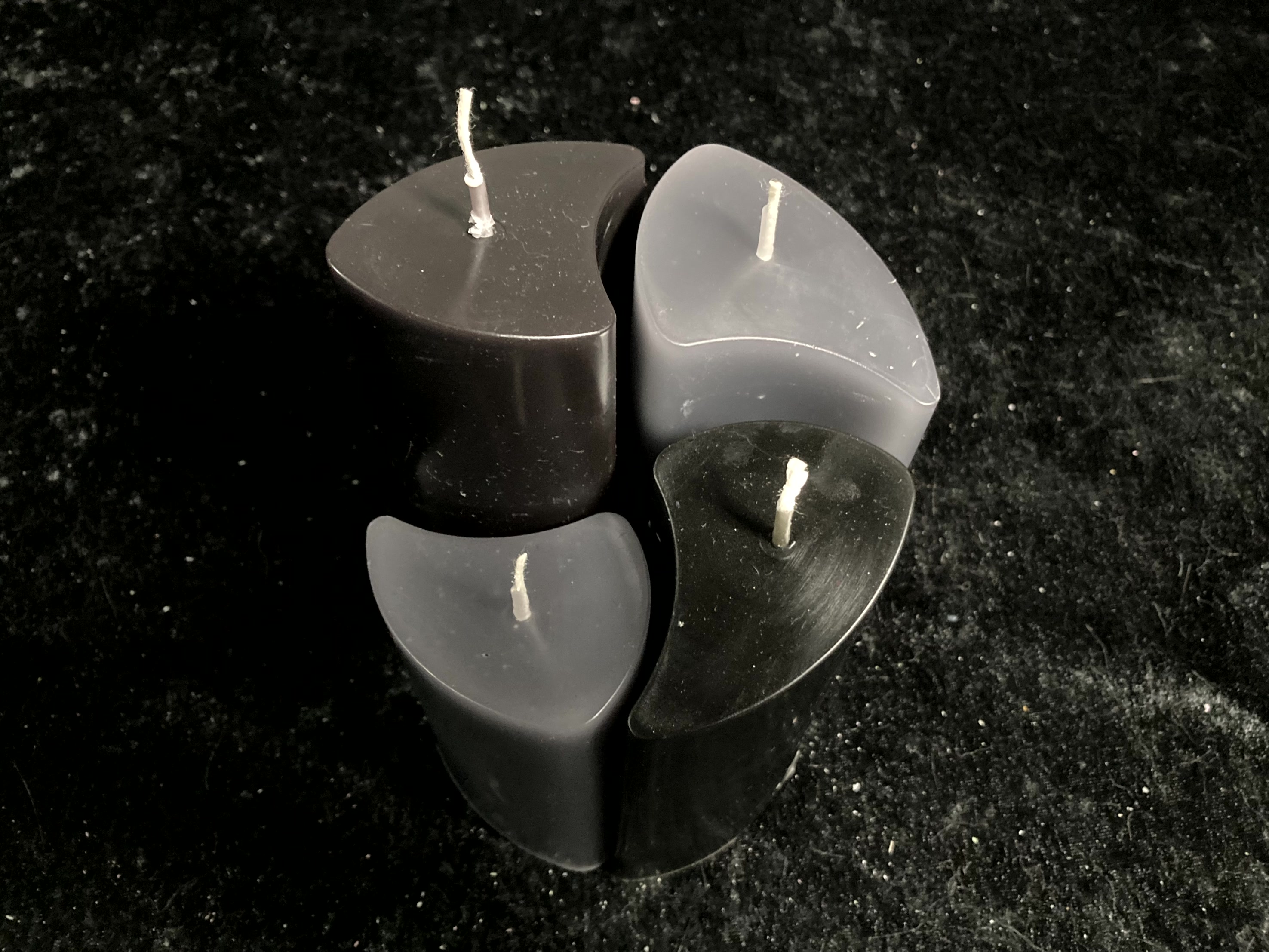 Kerzen-Arrangement rund 4er-Set zweifarbig