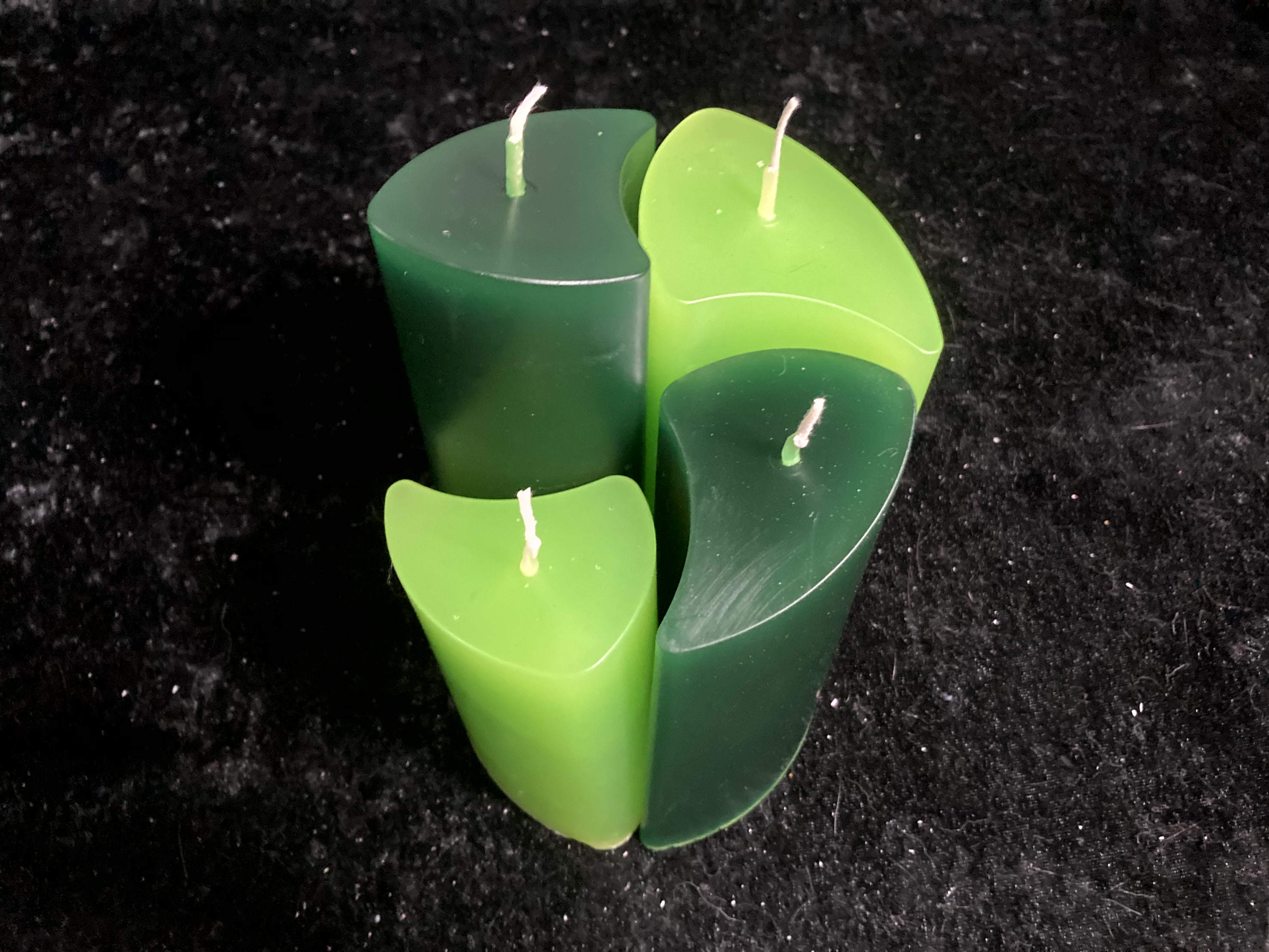 Kerzen-Arrangement rund 4er-Set zweifarbig